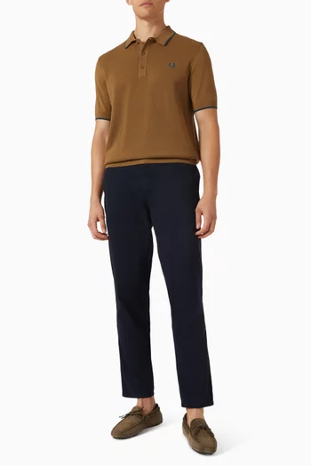 Stitch Knitted Shirt in Cotton Piqué