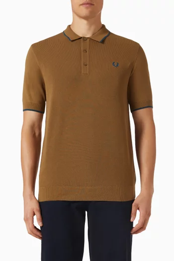 Stitch Knitted Shirt in Cotton Piqué