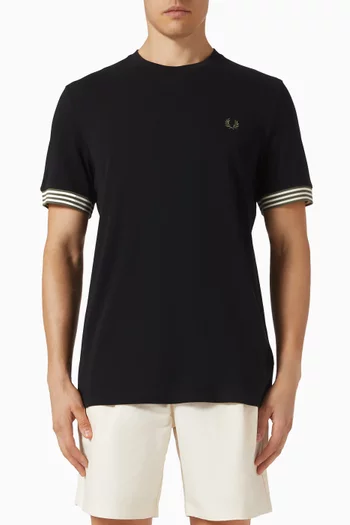 جاكيت رياضي بشريط من نسيج شبكي مزيج قطن