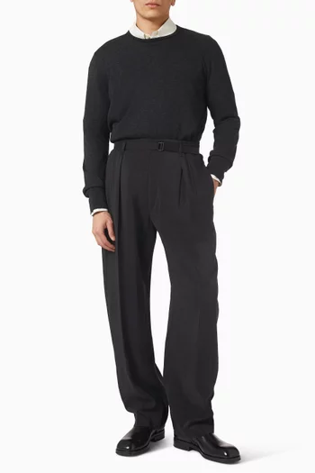 سترة بفتحة رقبة مستديرة صوف