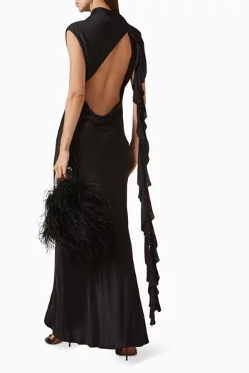 Agnes Draped Ruffle Maxi Dress in  LENZING™ ECOVERO™ Viscose