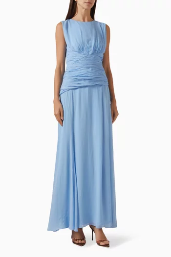 Aylah Side Split Maxi Dress in Viscose Georgette