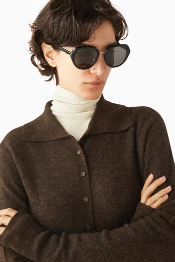 نظارة شمسية بتصميم عين القطة معدن