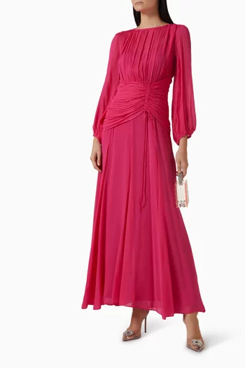 Korine High-neck Maxi Dress in Georgette