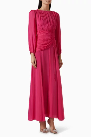 Korine High-neck Maxi Dress in Georgette