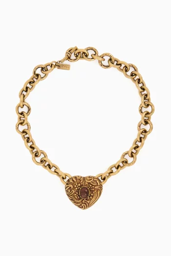 The Château Treasure Necklace in Brass
