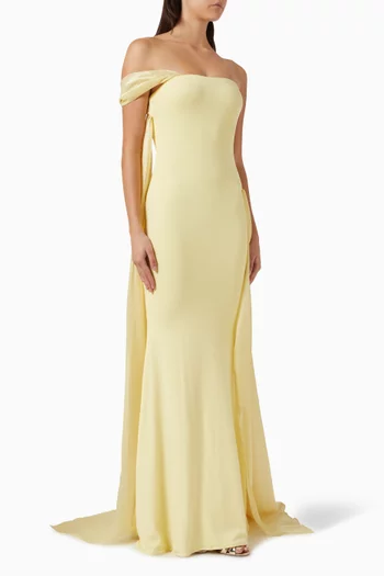 فستان سهرة أورا بأكتاف مكشوفة