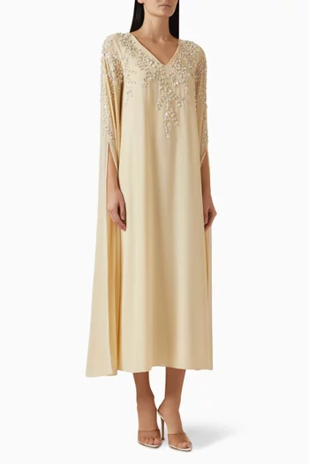 Floral-embellished Dress in Chiffon