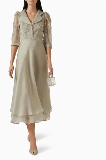 Floral-embellished Dress in Organza