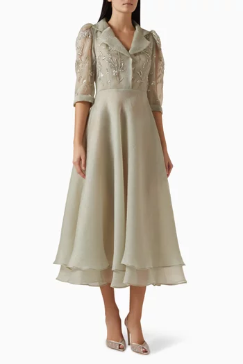 Floral-embellished Dress in Organza