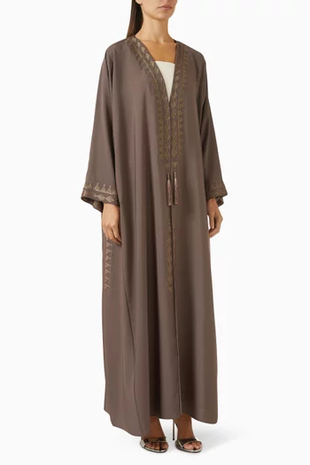 Embroidered Tassel Abaya