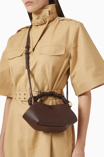 حقيبة بو ميني جلد صناعي بارز الملمس