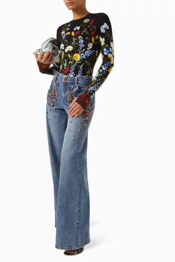 Olea Floral-print Bodysuit in Jersey