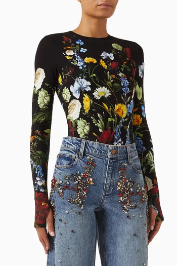 Olea Floral-print Bodysuit in Jersey