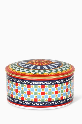 Carretto Sicilano Round Box in Porcelain