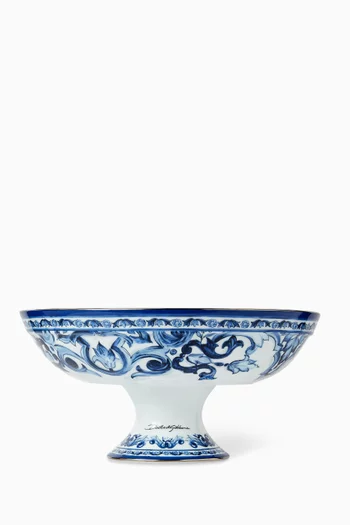 Blu Mediterraneo-print Fruit Bowl in Porcelain