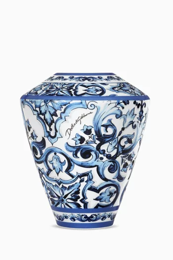 Small Blu Mediterraneo-print Amphora Vase in Porcelain