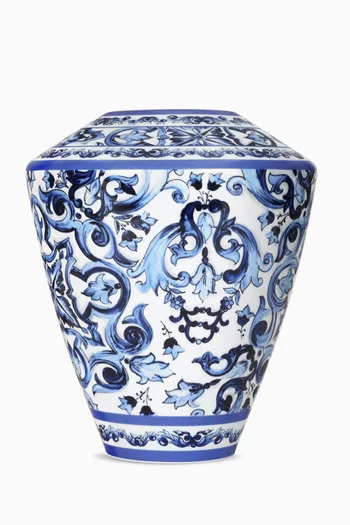 Large Blu Mediterraneo-print Amphora Vase in Porcelain
