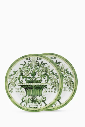 Maiolica-print Dinner Plates in Porcelain, Set of 2