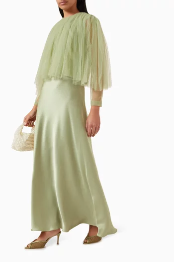 تنورة بقصة متوسطة الطول على شكل حرف A‏