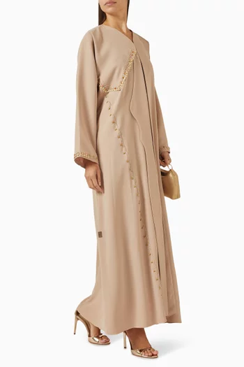 Sequin-embellished Abaya in Crepe