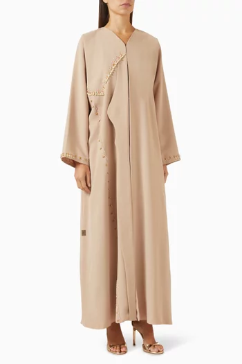 Sequin-embellished Abaya in Crepe