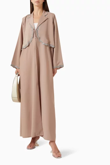 Scallop-trim Overlay Abaya