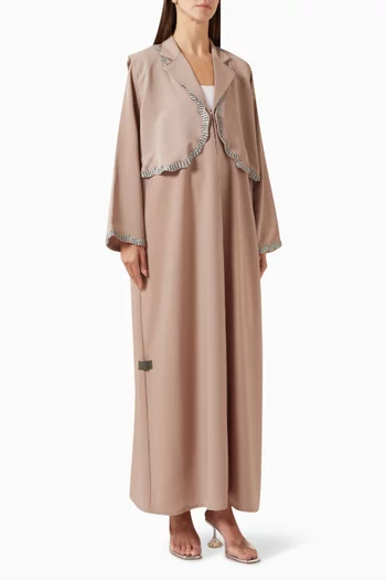 Scallop-trim Overlay Abaya