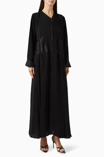 Tie-up Panel Abaya in Crepe