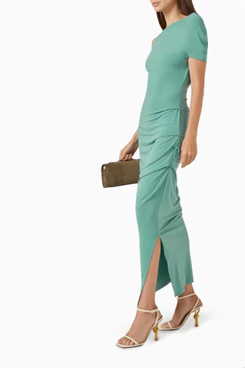 فستان إيدا بفتحة رقبة غير متماثلة جيرسيه