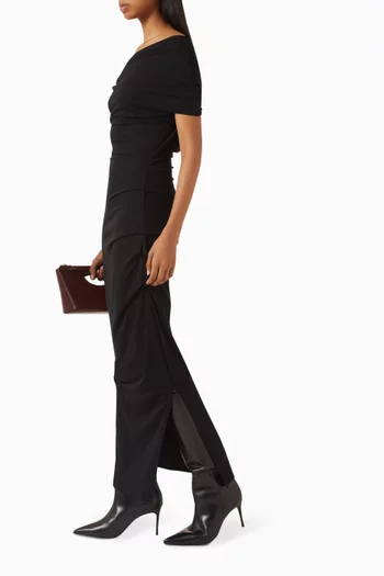 فستان أيدا متوسط الطول قماش كوبرو