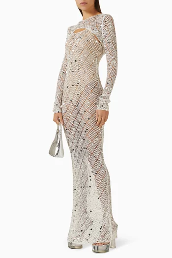 طقم كارديغان فيسكوز وفستان فيرا كروشيه