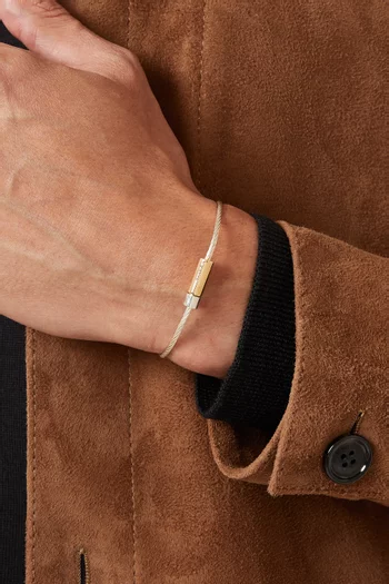 سوار بتصميم حبل ذهب أصفر عيار 18 وفضة، 7 غرام