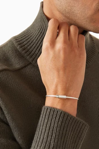 سوار بتصميم حبل بنقشة غيلوشيه هرمية فضة إسترلينية، 9 غرام