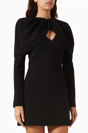 Piper Cape Mini Dress in Crepe