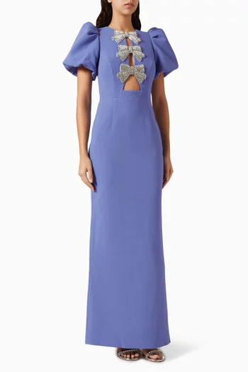 Violetta Crystal-bow Gown in Crepe