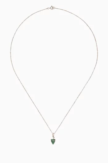 Grape Charm Necklace in 18kt White Gold