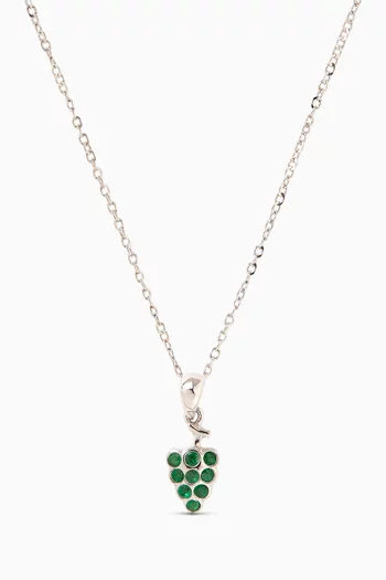 Grape Charm Necklace in 18kt White Gold