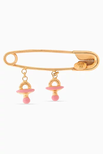 It's a Girl Pacifier Pin in 18kt Gold