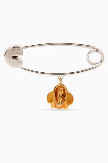 Rocket Diamond Pin Brooch in 18kt White Gold