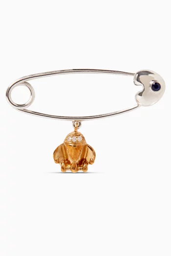 Rocket Diamond Pin Brooch in 18kt White Gold