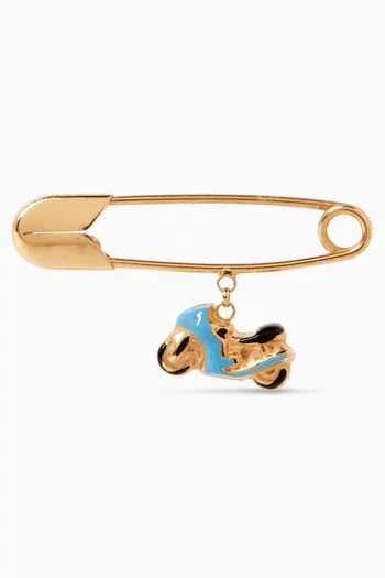 Motorbike Pin Brooch in 18kt Yellow Gold