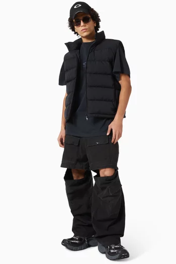 Sleeveless Puffer Vest in Technical Twill