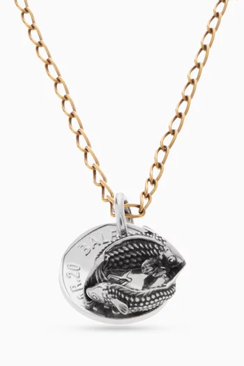 قلادة برمز برج الحوت نحاس بلونين