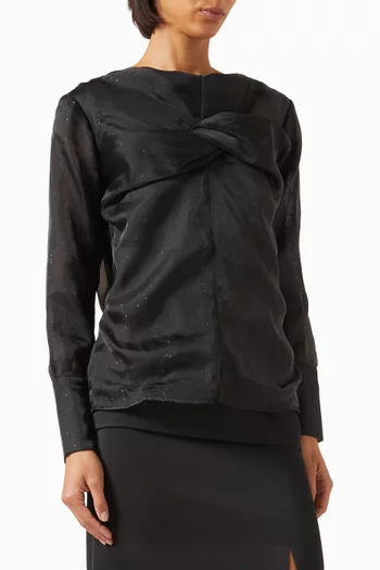 بلوزة سيلين بعقدة ملفوفة