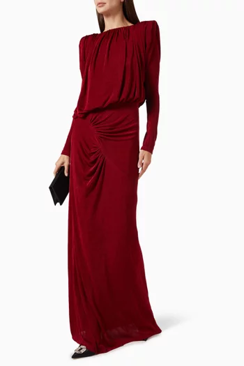 فستان سيرافين طويل بطيّات