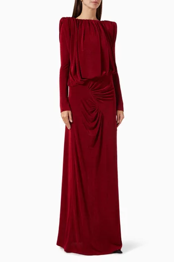 فستان سيرافين طويل بطيّات