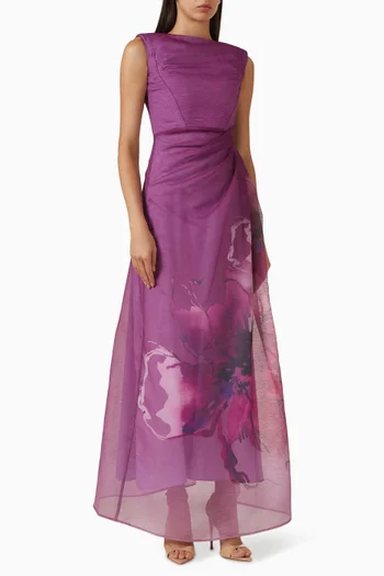 فستان فيرنا طويل بنقشة زهور