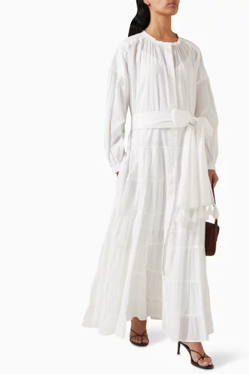 Olivia Belted Dress in Poplin