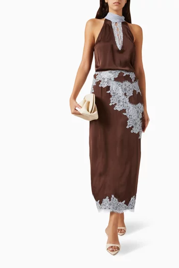 بلوزة بجزء دانتيل فيسكوز